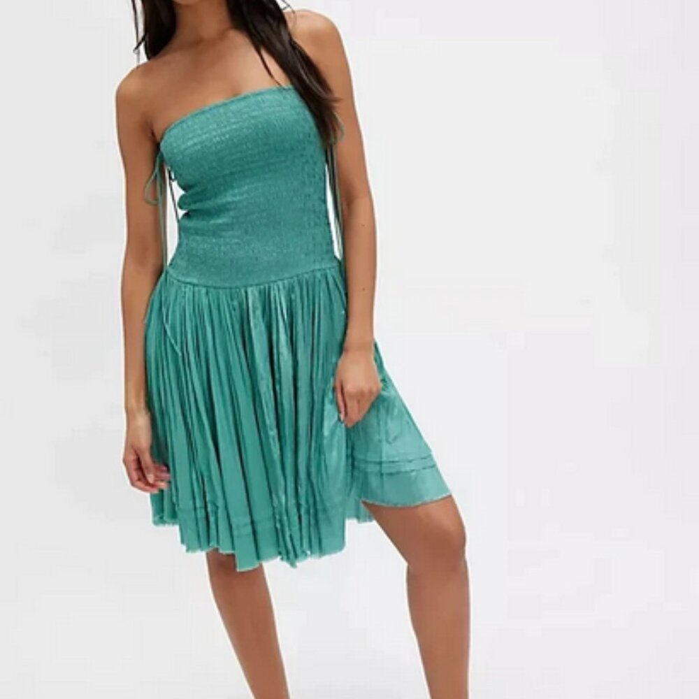 Free People FP One Maya Convertible Midi Skirt Smocked Pull-on Tie Dress